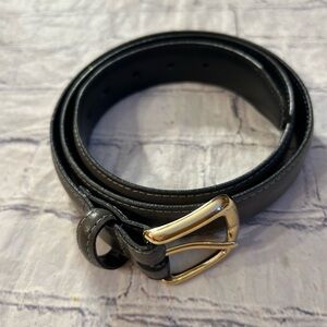 ANILINE FINISHED LEATHER GRAY USA MADE MENS BELT SIZE 38 GOLD TONE BUCKLE
